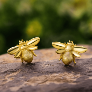 Cute Honeybee Handmade Stud Earrings