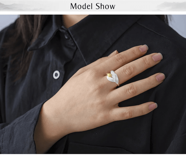 Pomegranate Fruits Leaves Branch Handmade Ring - Image 7