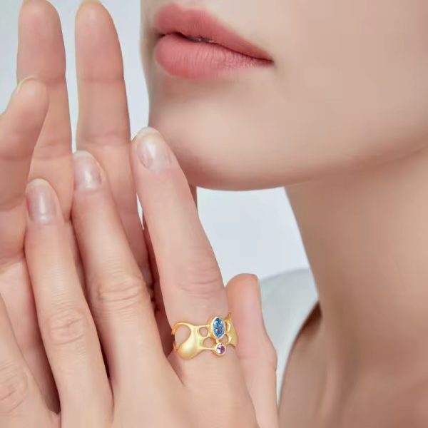 Zircon Hollow Craft Resizable Handmade Ring - Image 2