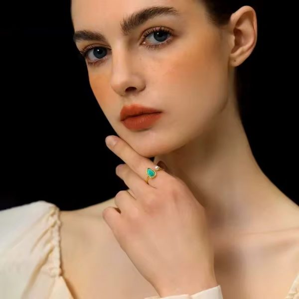 Epoxy Shell Pearl Open Handmade Ring - Image 3