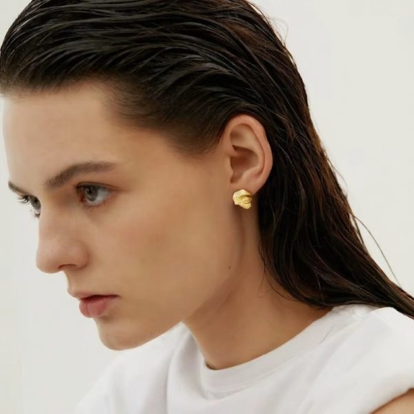 Buddha Statue Silver Stud Earrings - Image 2